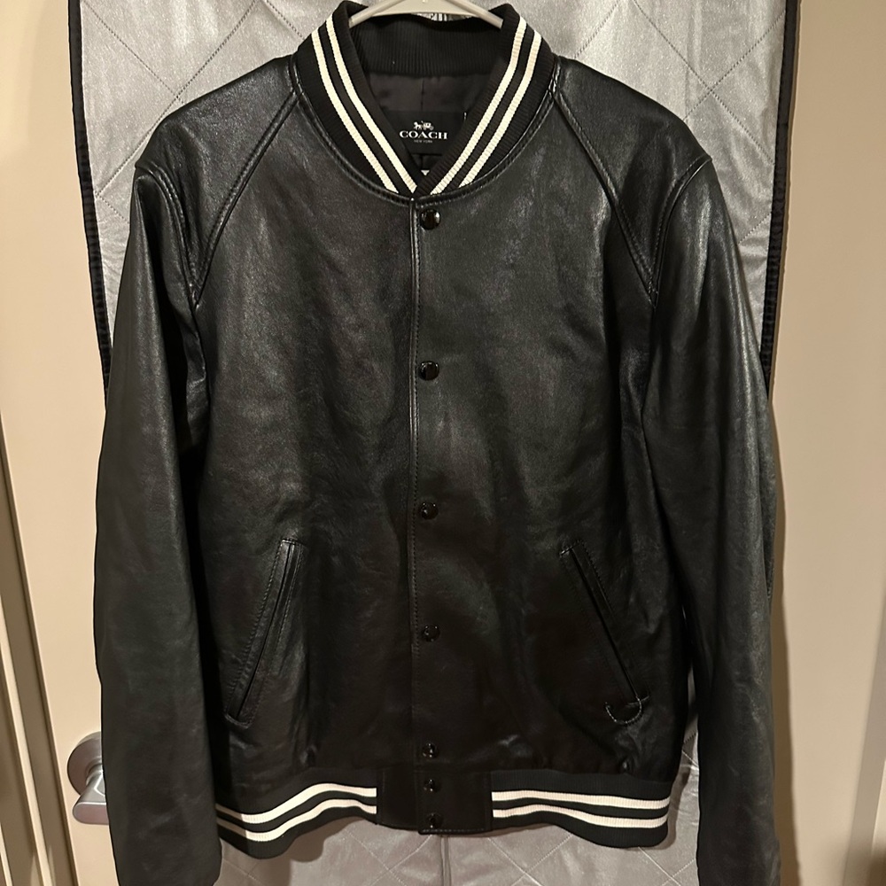 Coach Black Varsity Leather Jacket